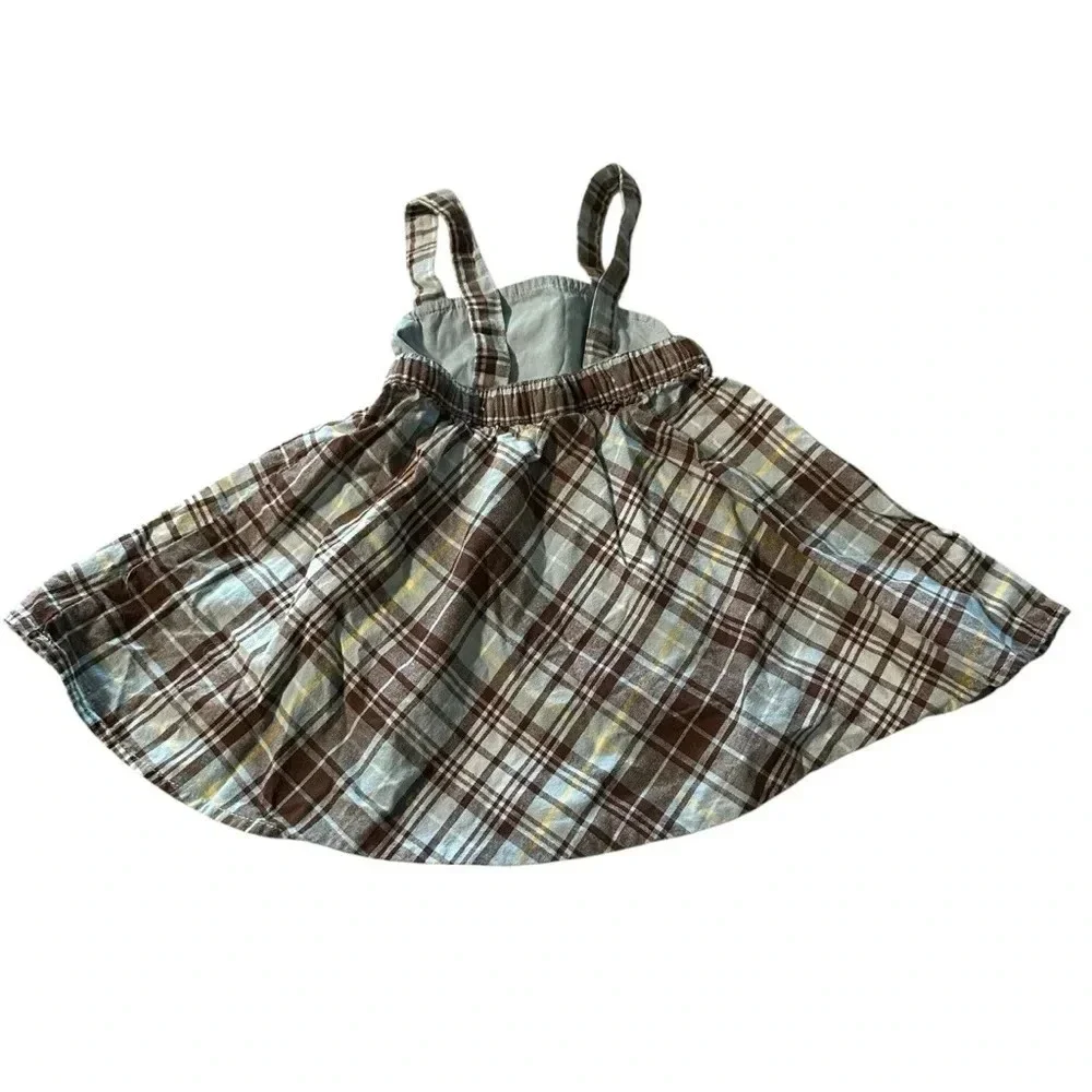 Gymboree girls 6-12 months blue and brown dress